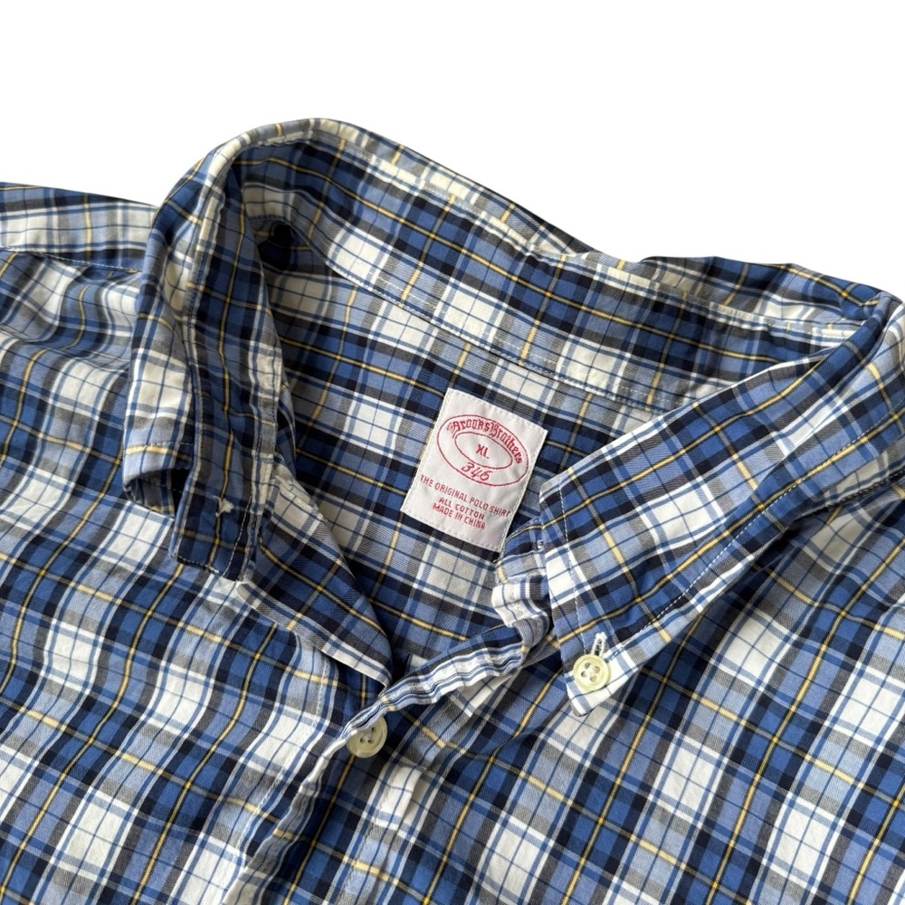 Brooks Brothers Blue and White Checkered Shirt